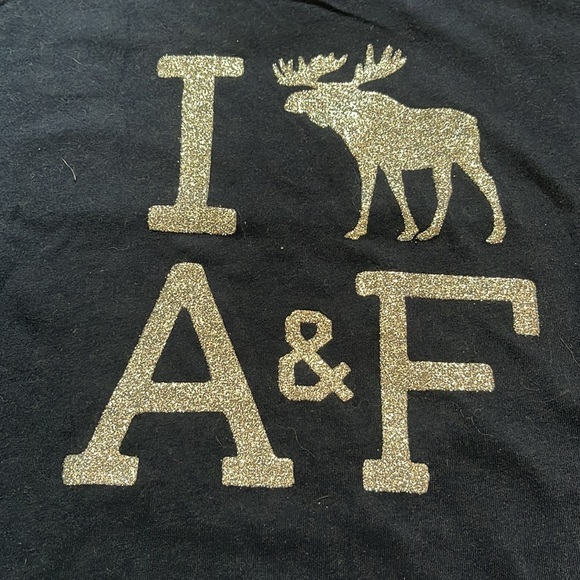 NWOT Y2K Abercrombie Glitter Logo Tee Shirt - Picture 2 of 6